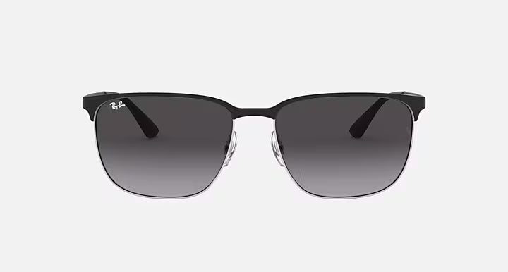 Ray-Ban 3569 Sunglasses: Polished Black On Silver/Grey Gradient