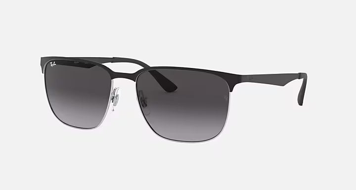 Ray-Ban 3569 Sunglasses: Polished Black On Silver/Grey Gradient