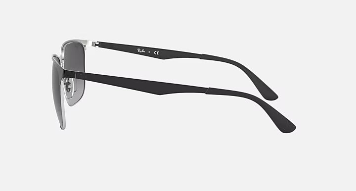 Ray-Ban 3569 Sunglasses: Polished Black On Silver/Grey Gradient