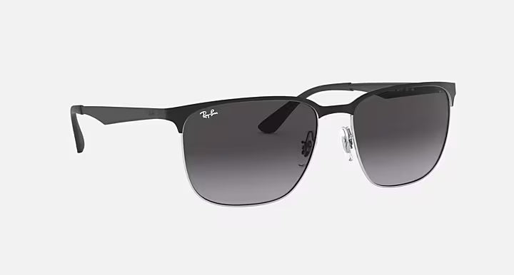 Ray-Ban 3569 Sunglasses: Polished Black On Silver/Grey Gradient