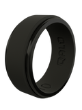 QALO Standard Men's Black Step Edge Polished Silicone Ring
