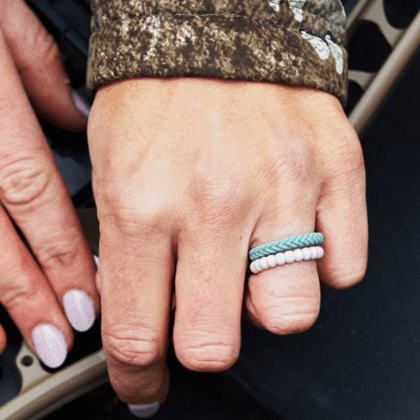 Women silicone ring wedding cute durable pretty white stackable  Edit alt text