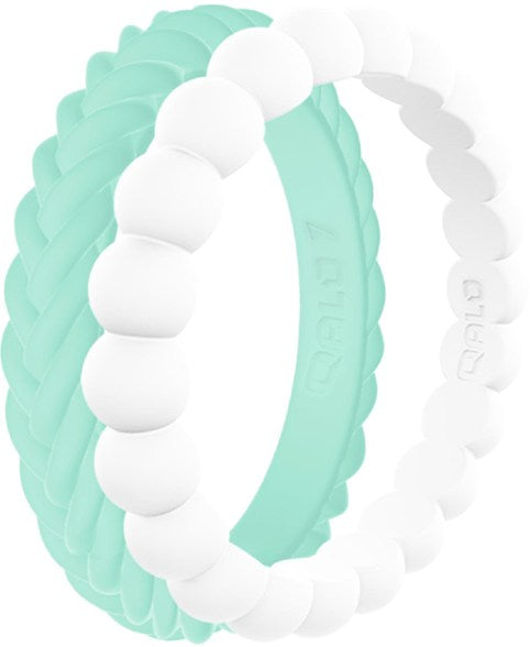 Women silicone ring wedding cute durable pretty white stackable  Edit alt text