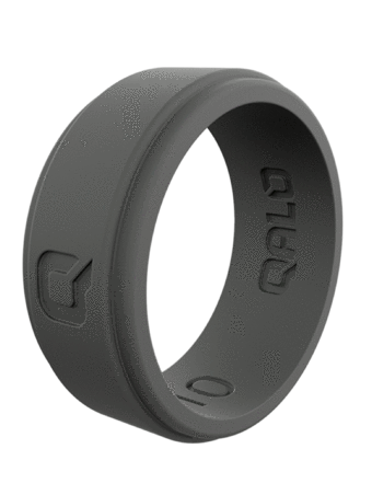 Wedding band silicone men gray grey durable comfortable ring