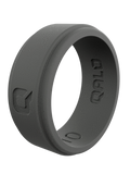 Wedding band silicone men gray grey durable comfortable ring