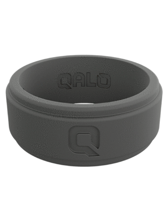 Wedding band silicone men gray grey durable comfortable ring 