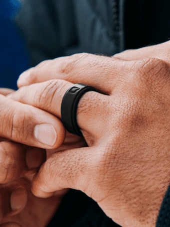 Wedding band silicone men gray grey durable comfortable ring 